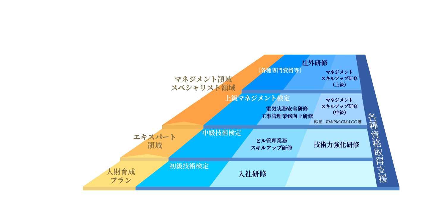 人材育成の研修制度のイメージ図